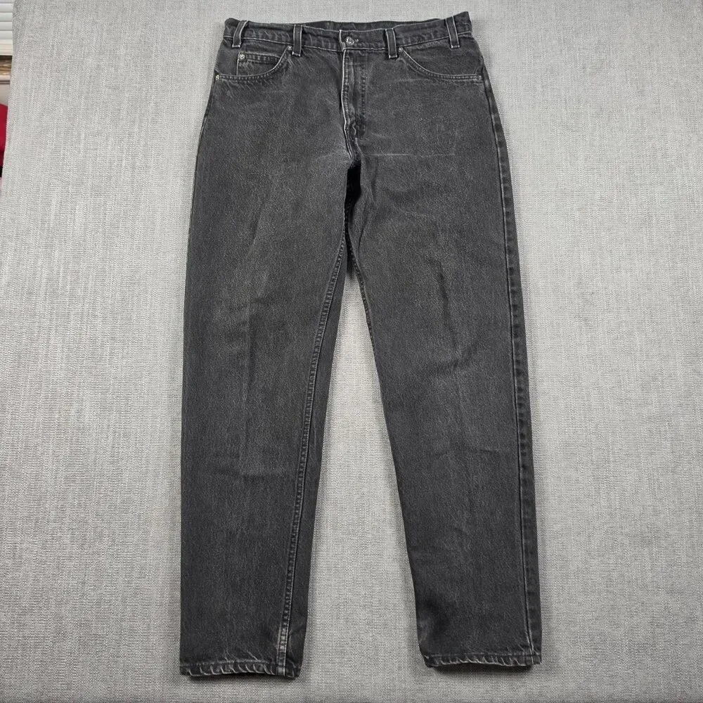 Vintage Levis 550 Orange Tab Black Jeans Mens 34x32 Made in USA Relaxed Tapered